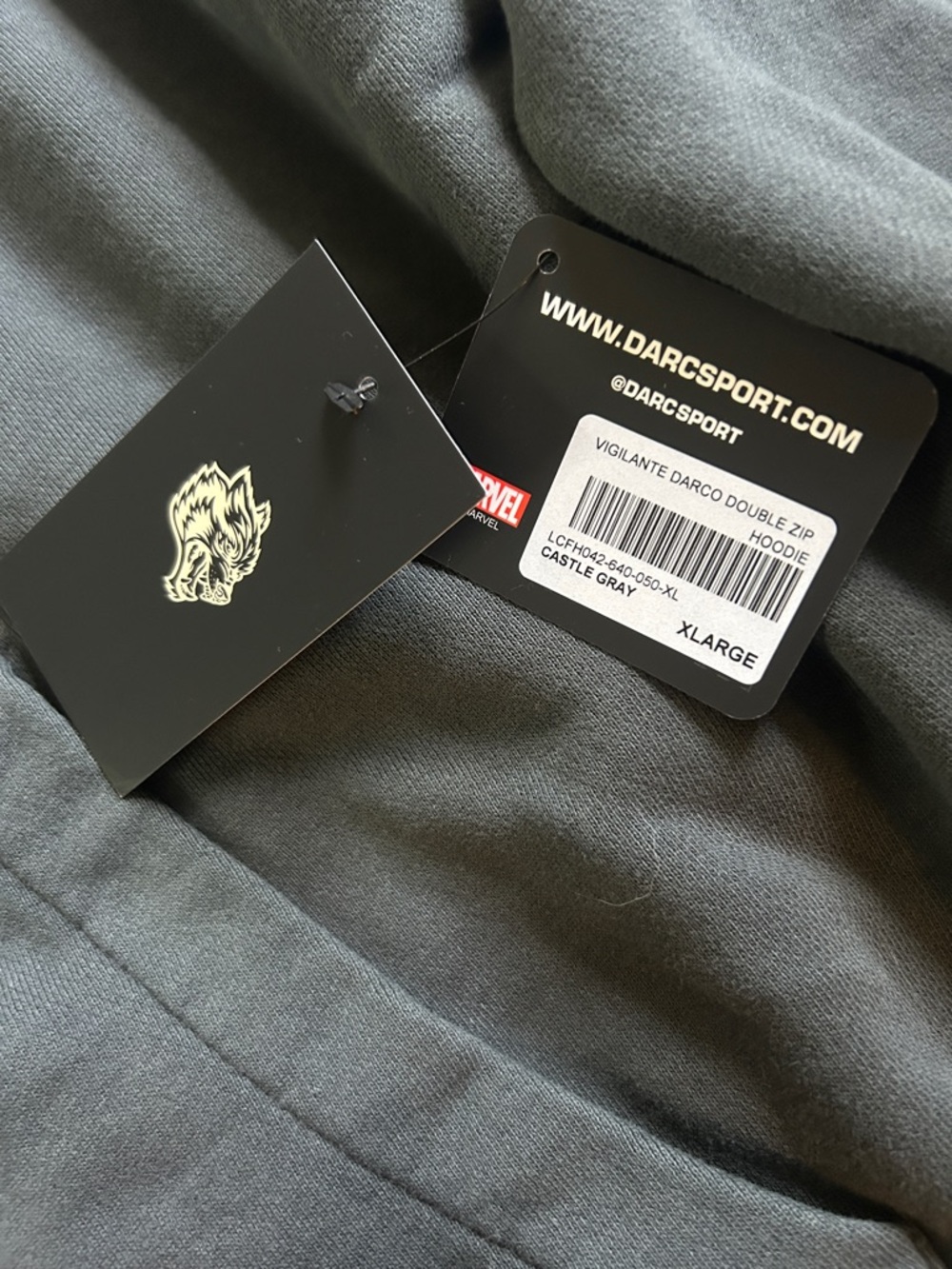 Darc Sport Dark Gray Zip-Up Hoodie Here Elite series Punisher - Picture 3 of 3